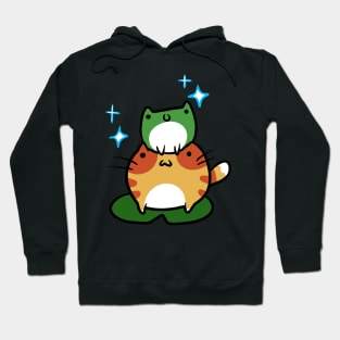 Green Frog and Orange Tabby Frog Hoodie